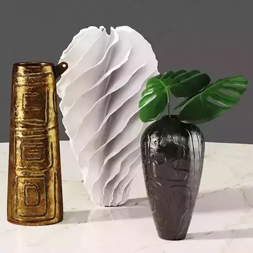 Omec vases and Sandra Davolio vase Low-poly 3D model