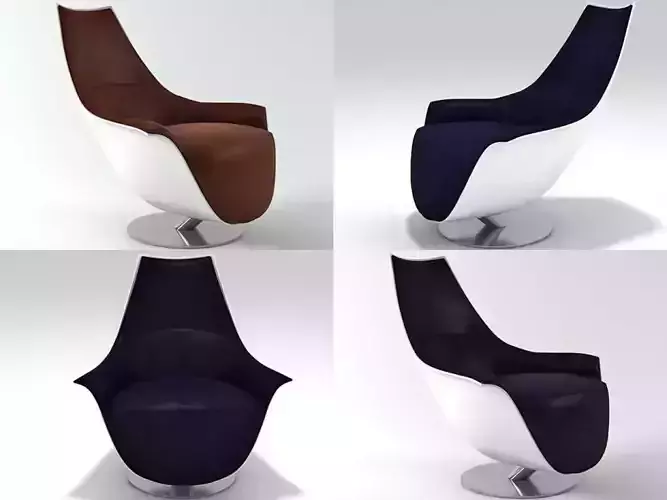 Tongue four different chairs 3D model