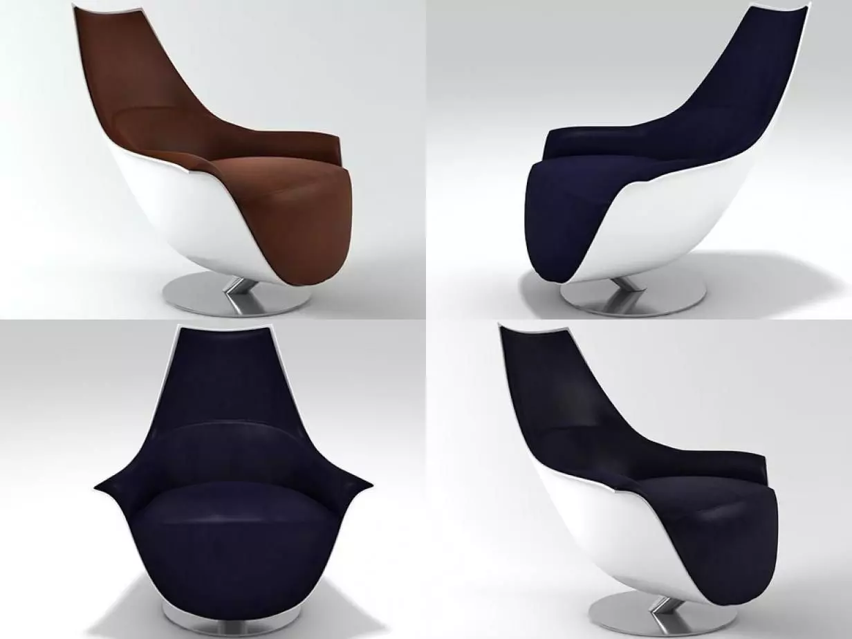 Tongue four different chairs 3D model_0