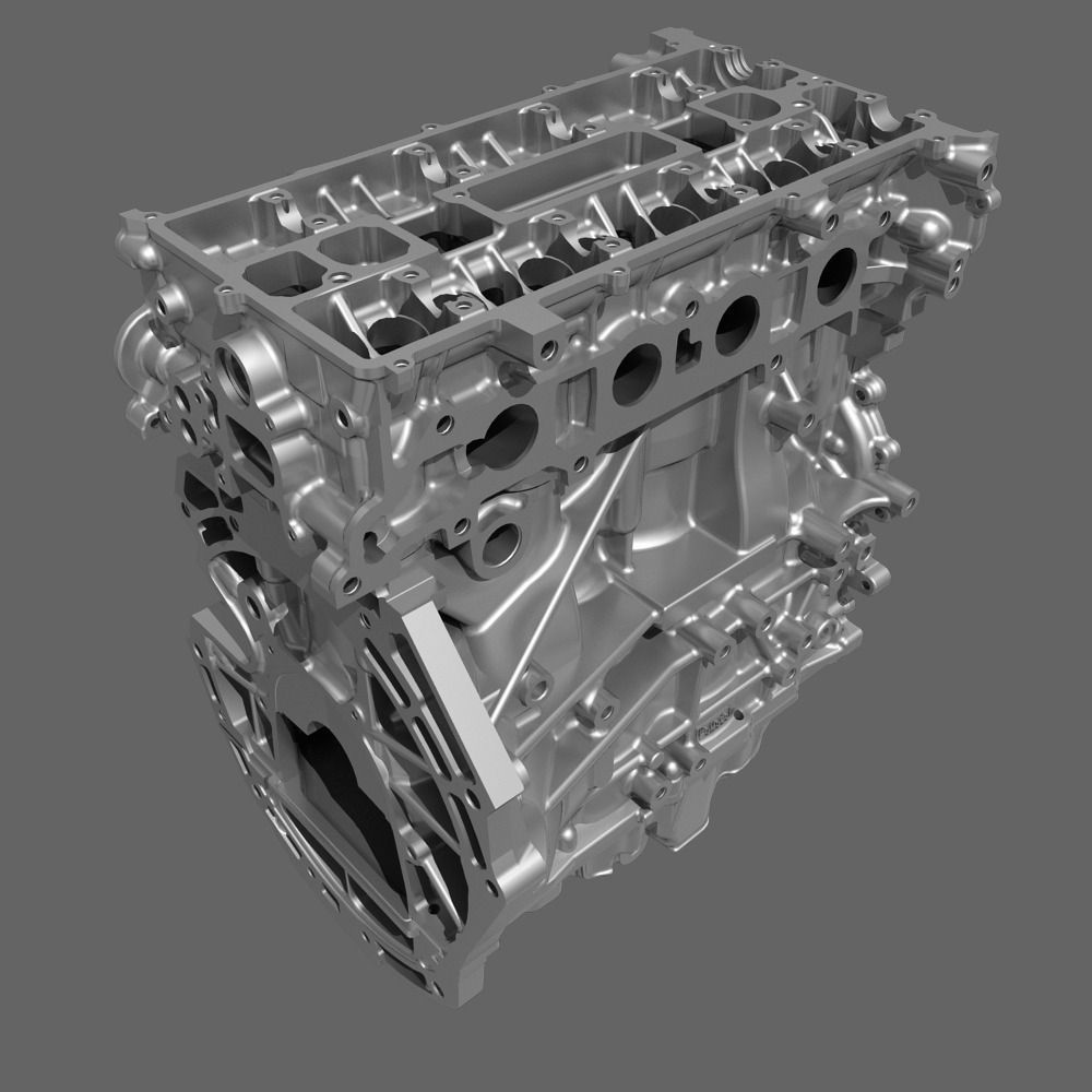 4 Cylinder Engine Block 02 3D model_4