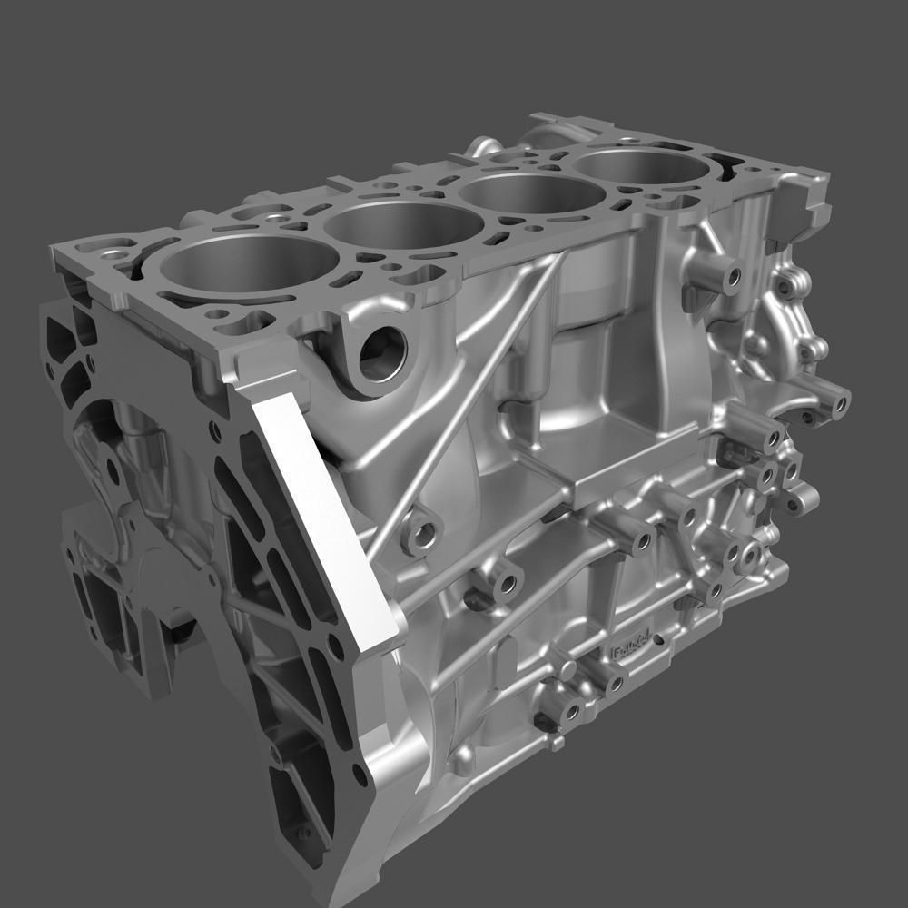 4 Cylinder Engine Block 02 3D model_11