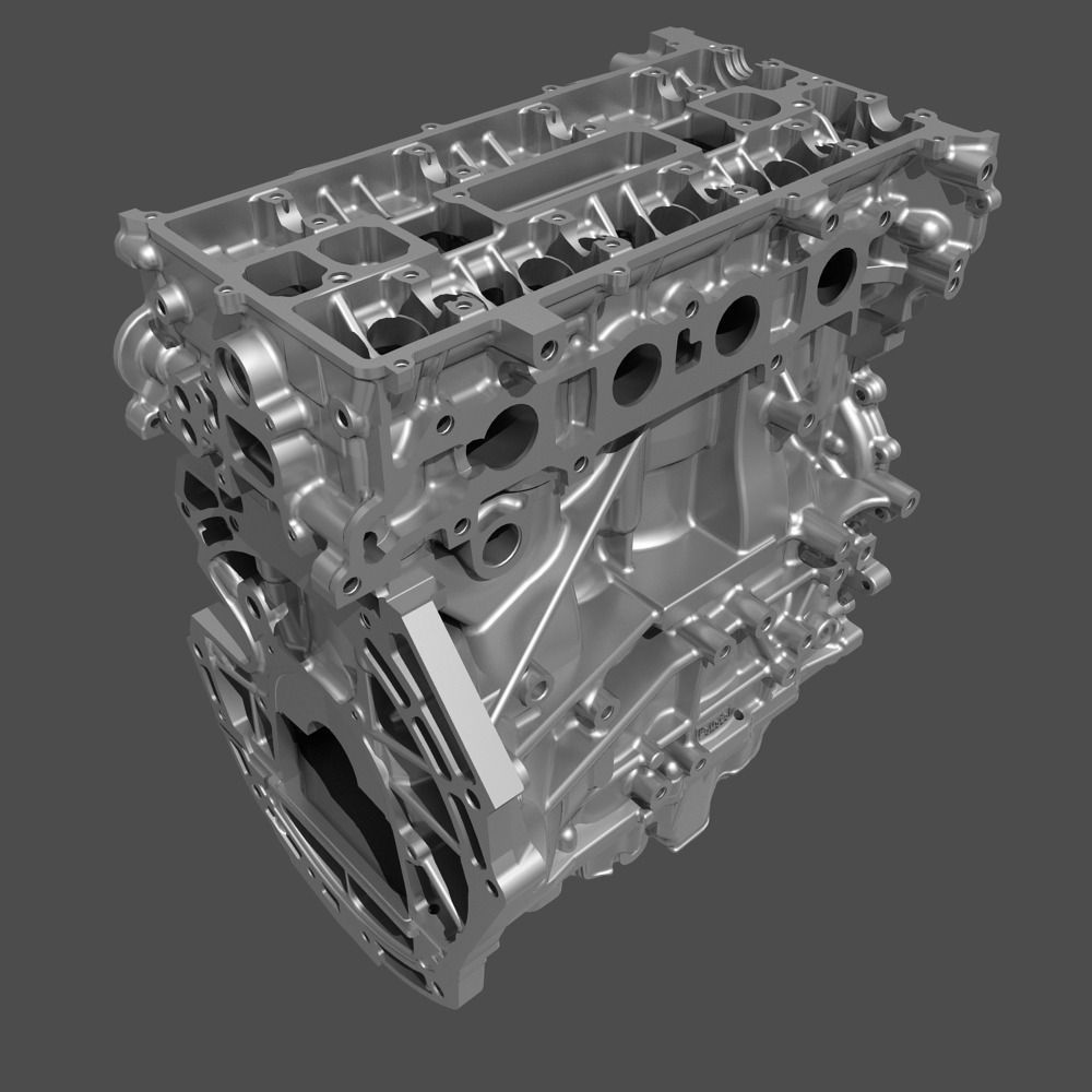 4 Cylinder Engine Block 02 3D model_16