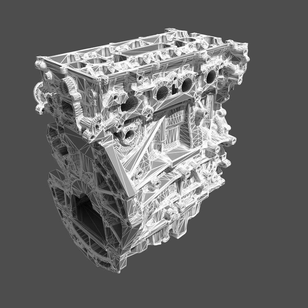 4 Cylinder Engine Block 02 3D model_12