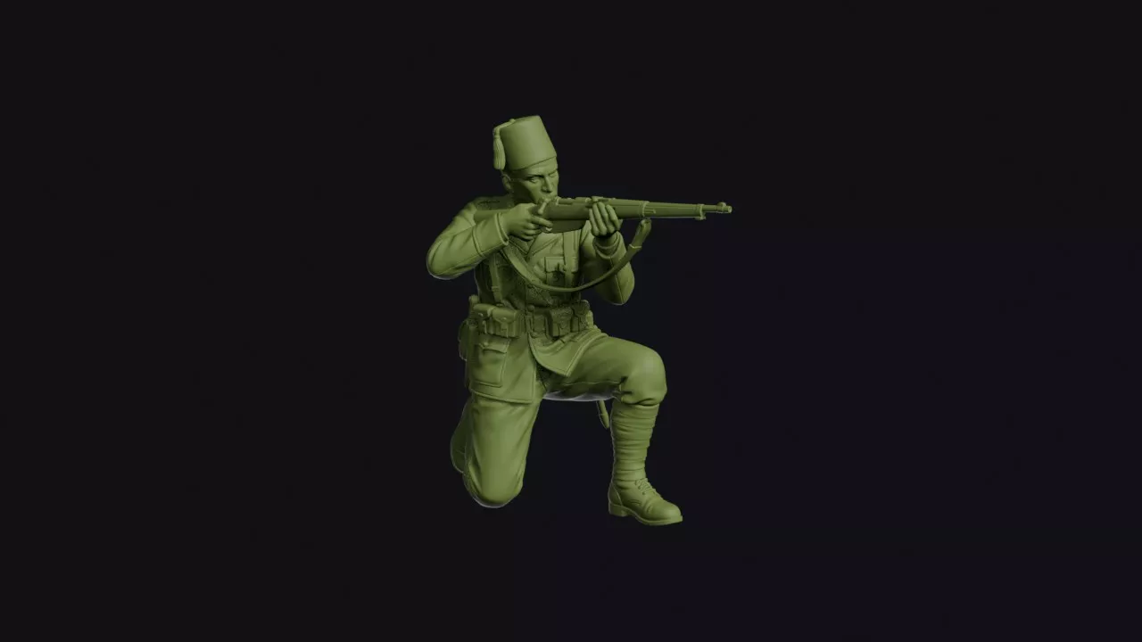 Spanish Civil War Italian CTV Volunteer Kneeling to Fire 3D print model