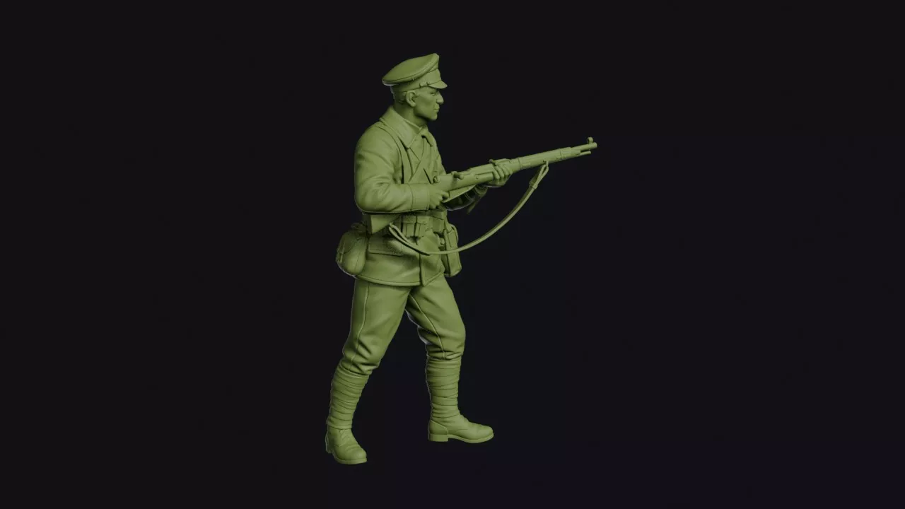 Russian Civil War Czech Legion Armoured Train Crewman with a 3D print model