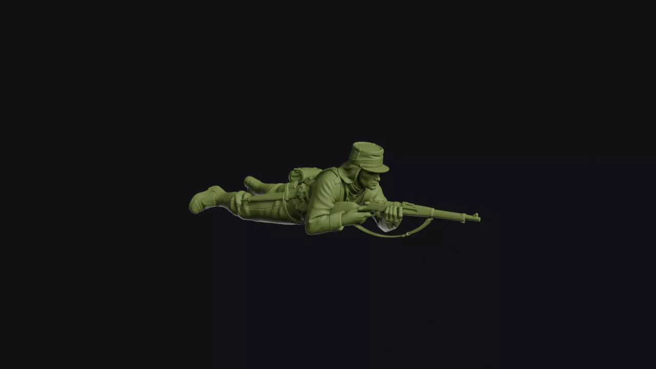 Rif War French Foreign Legionnaire Lying Prone in Kepi with a 3D print model