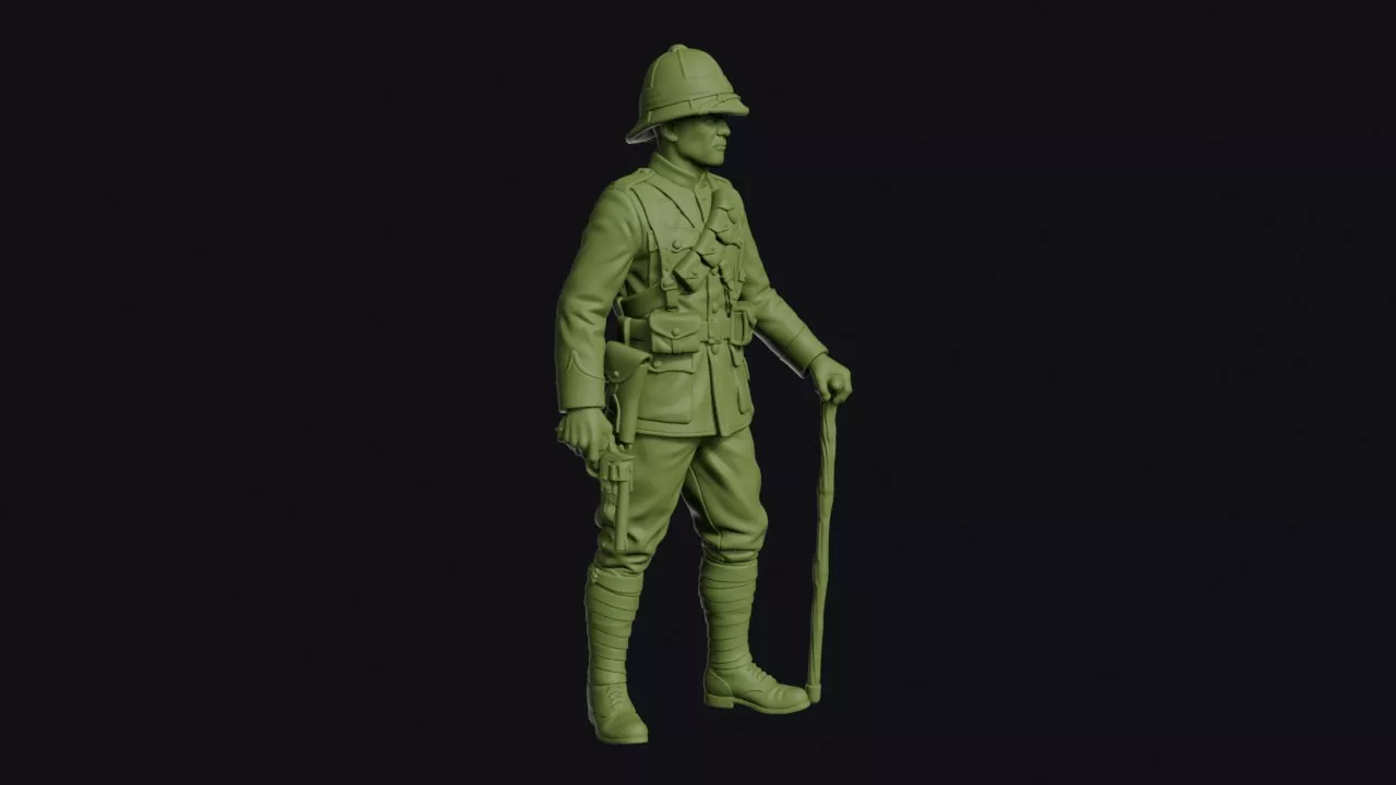 North-West Frontier British Officer with a Revolver and a 3D print model