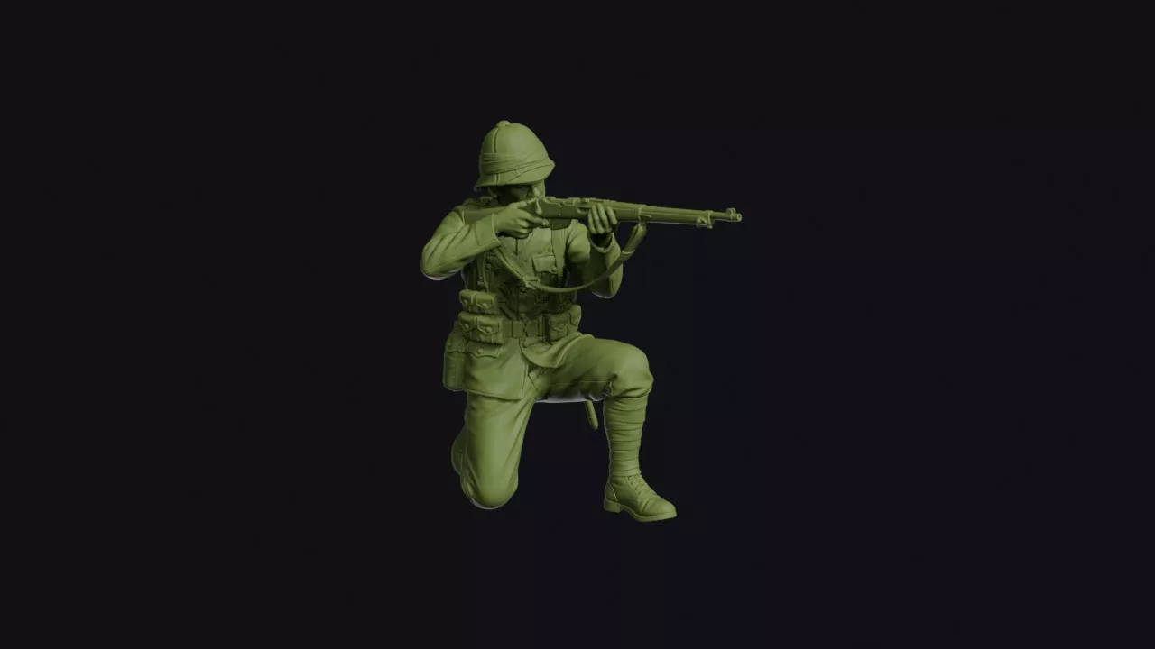 North-West Frontier British Infantryman Kneeling to Fire in 3D print model