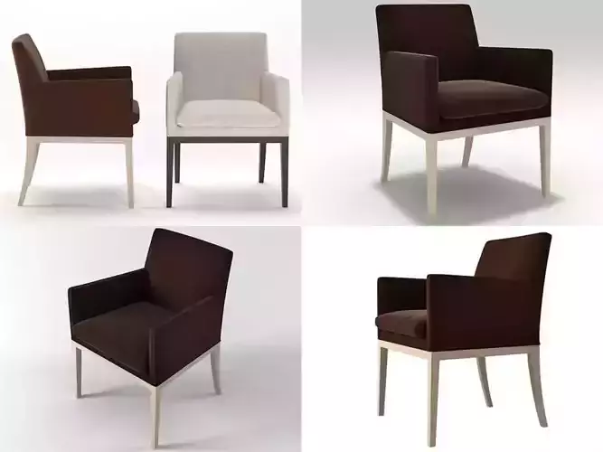 Debbie four different chairs with upholstered seats 3D model