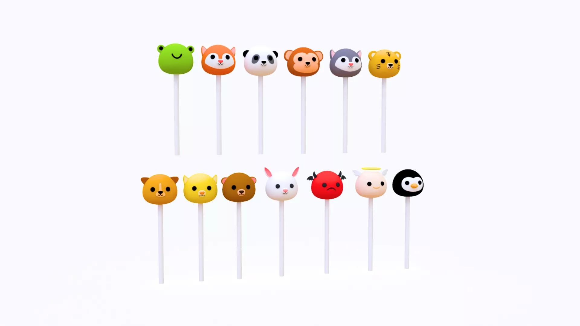 Cartoon 13 Sweet Lollipops Collection 2 Low-poly 3D model