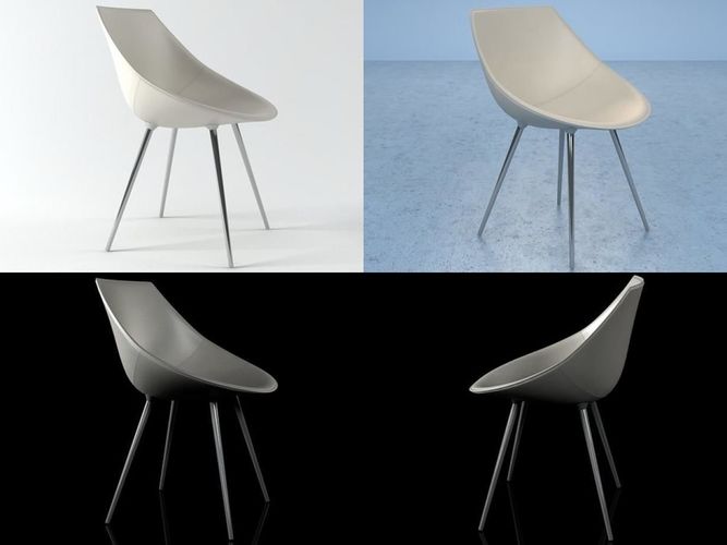 Lago four different chairs 3D model