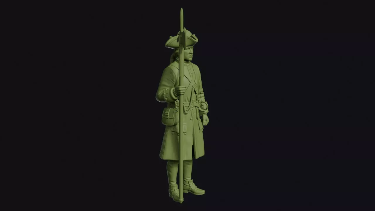 French Swiss Guard of Louis XIV at Attention with Halberd 3D print model
