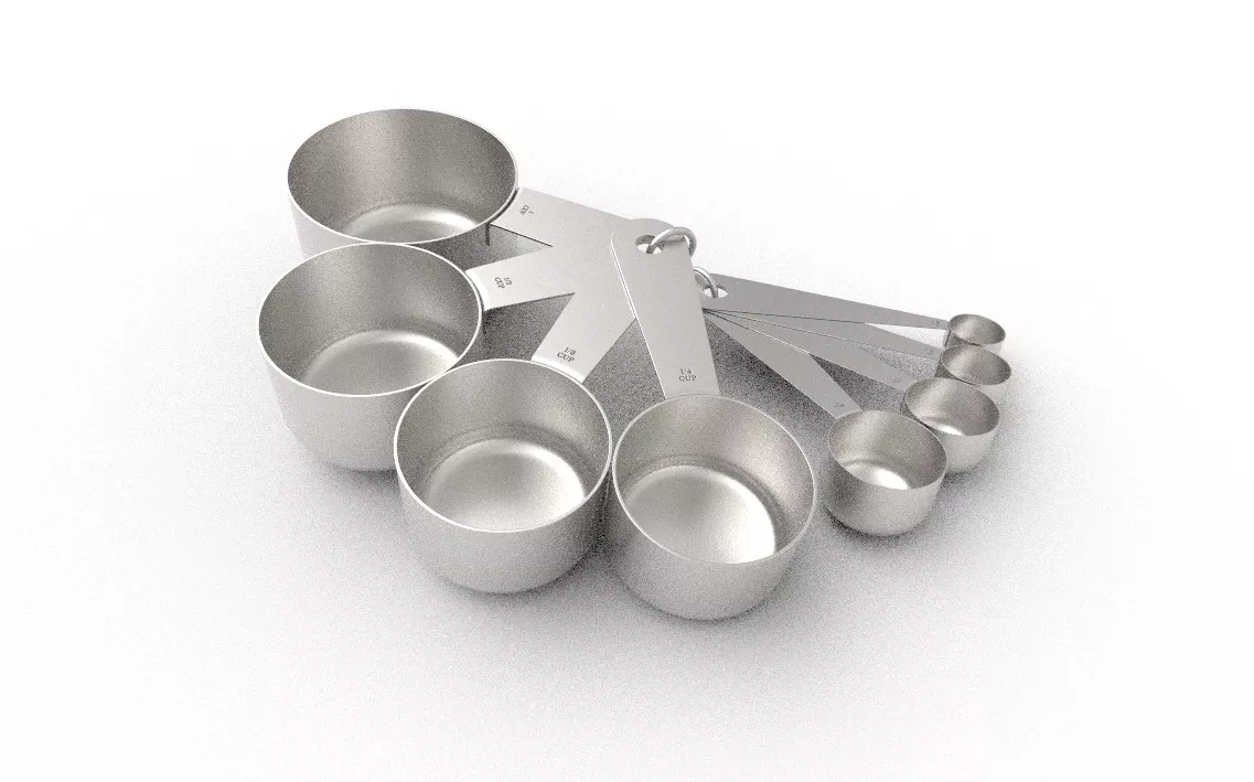 Measuring Cup-Spoon Set M01 Low-poly 3D model