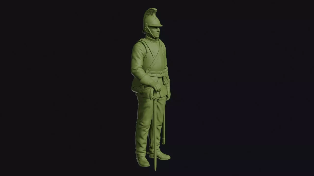 French Cuirassier Dismounted at Attention with Steel Cuirass 3D print model