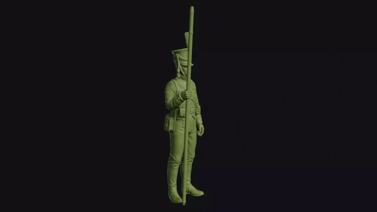 French Berg Lancer Dismounted with White Coat and Czapka and 3D print model
