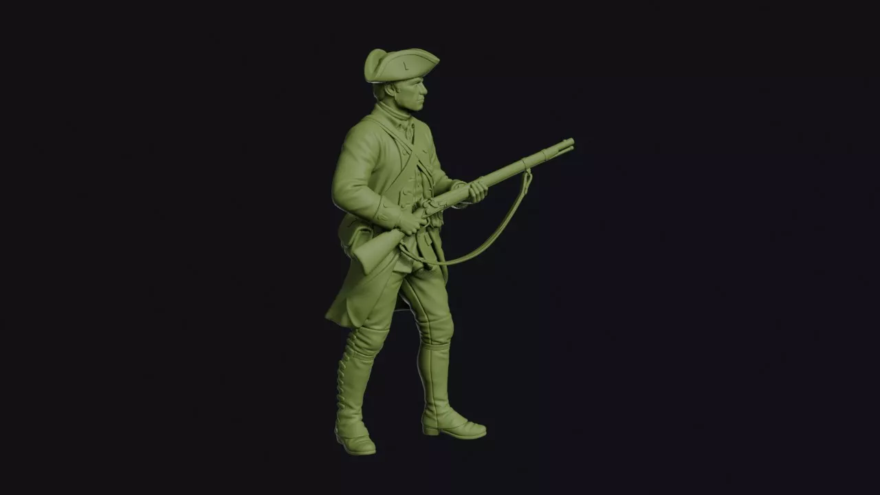French and Indian War Provincial Soldier Standing Sentry 3D print model