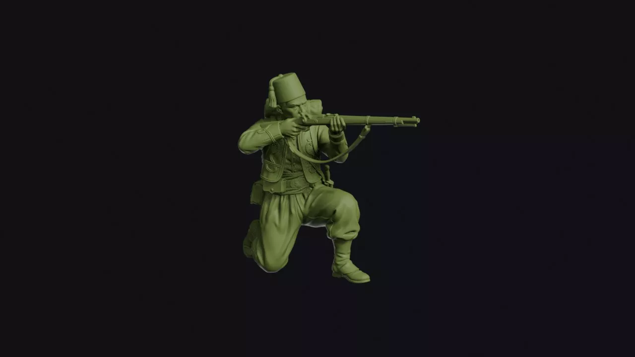Franco-Prussian War French Turco Tirailleur Kneeling to Fire 3D print model