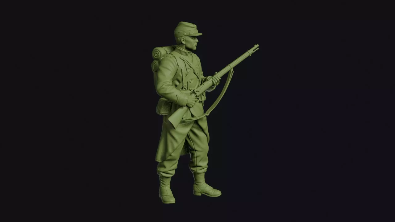 Franco-Prussian War French Line Infantryman at Present Arms 3D print model