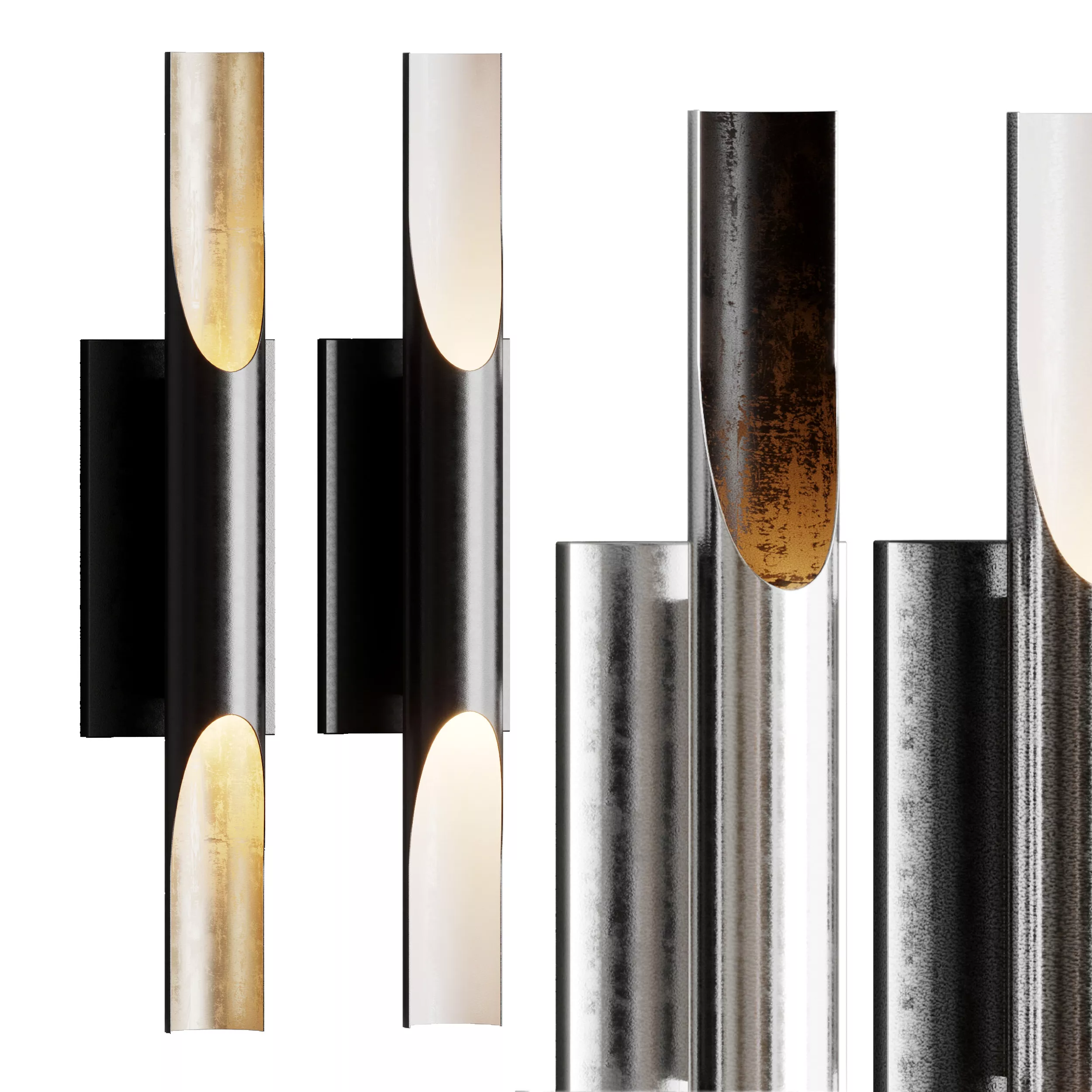 Boyd Halfpipe Sconce Low-poly 3D model