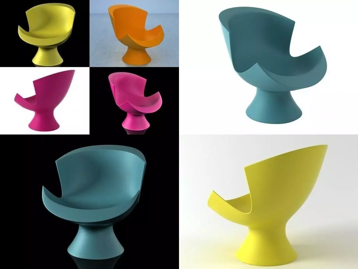 Kite different colored chairs 3D model_0