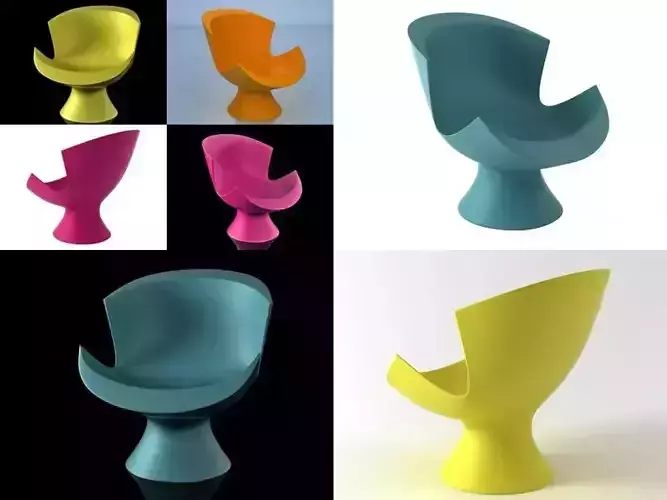 Kite different colored chairs 3D model