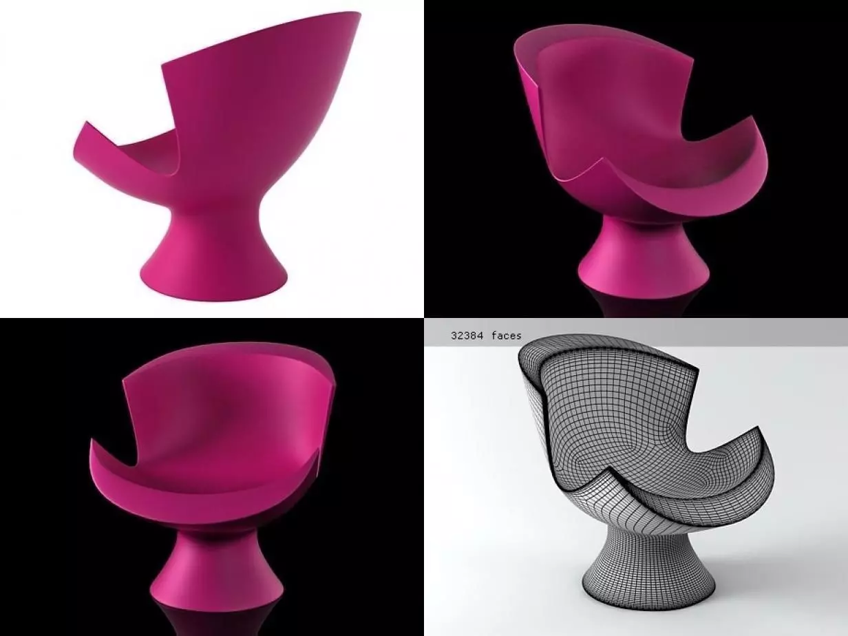 Kite different colored chairs 3D model_2