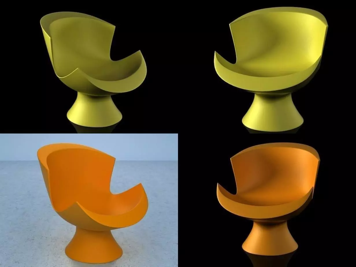 Kite different colored chairs 3D model_1