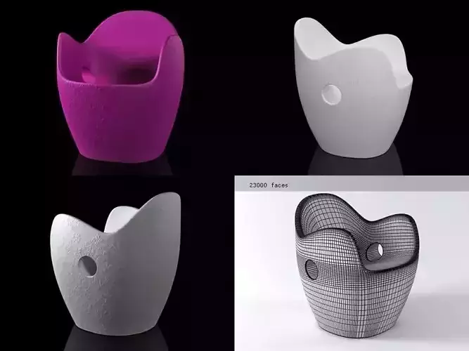 O-Nest four different colored plastic chairs