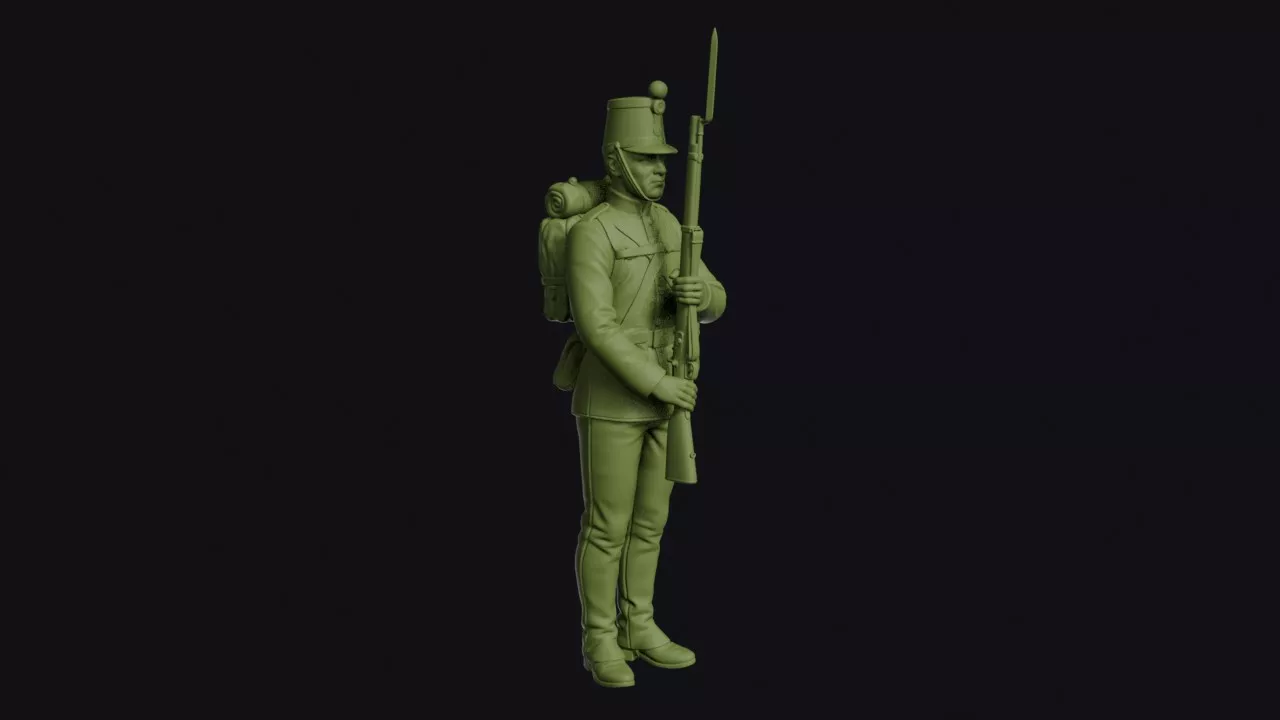 Austro-Prussian War Austrian Hungarian Infantryman at Present 3D print model