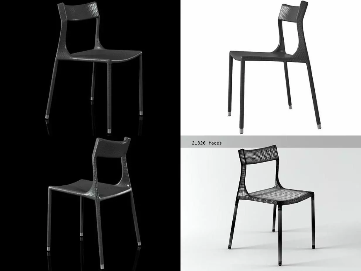 Tebe four different chairs 3D model_0