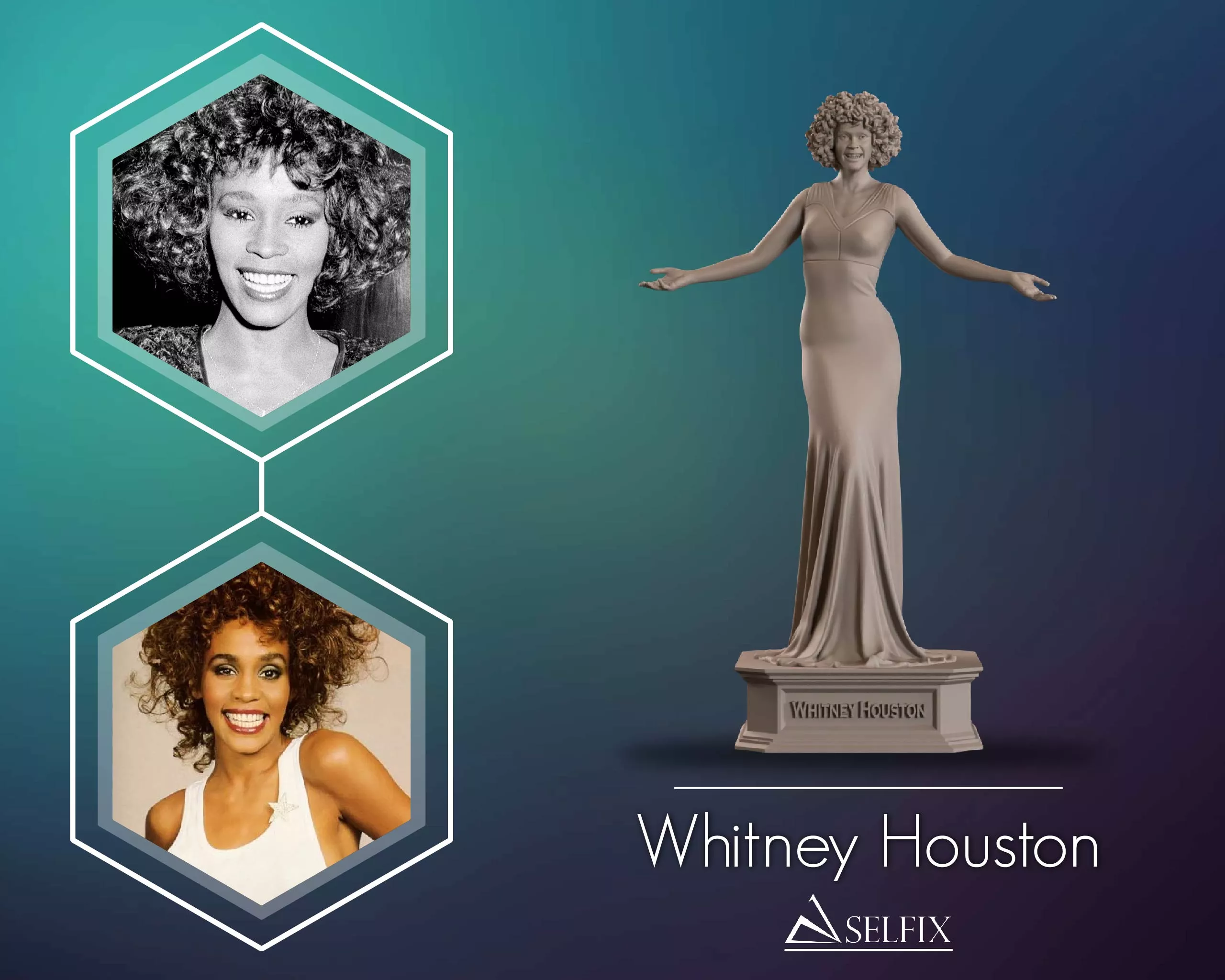 Whitney Houston Full Body Sculpture 3D print model