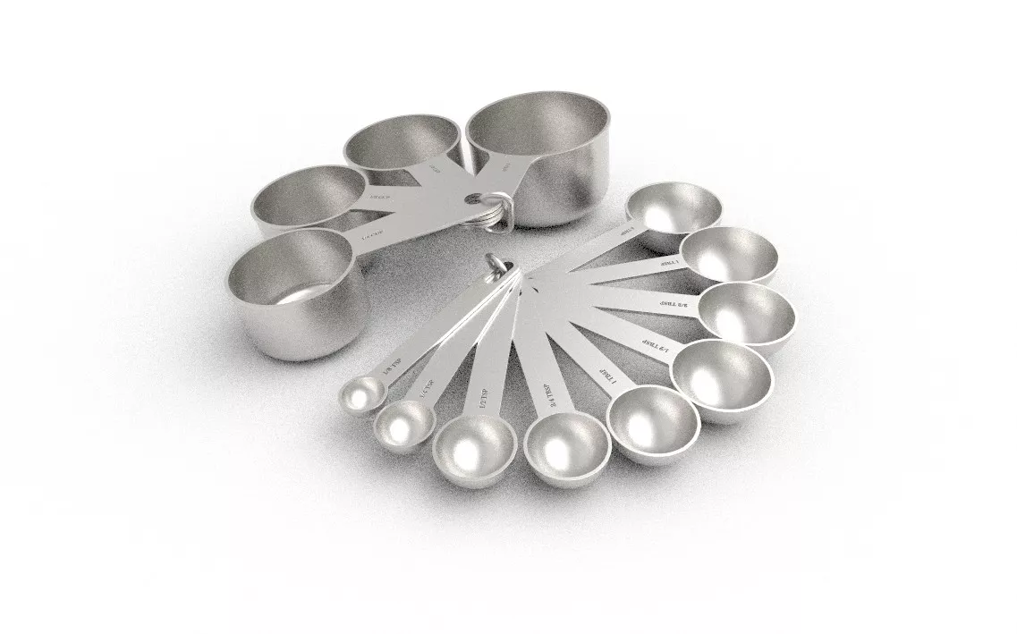 Measuring Cup-Spoon Set M02 Low-poly 3D model