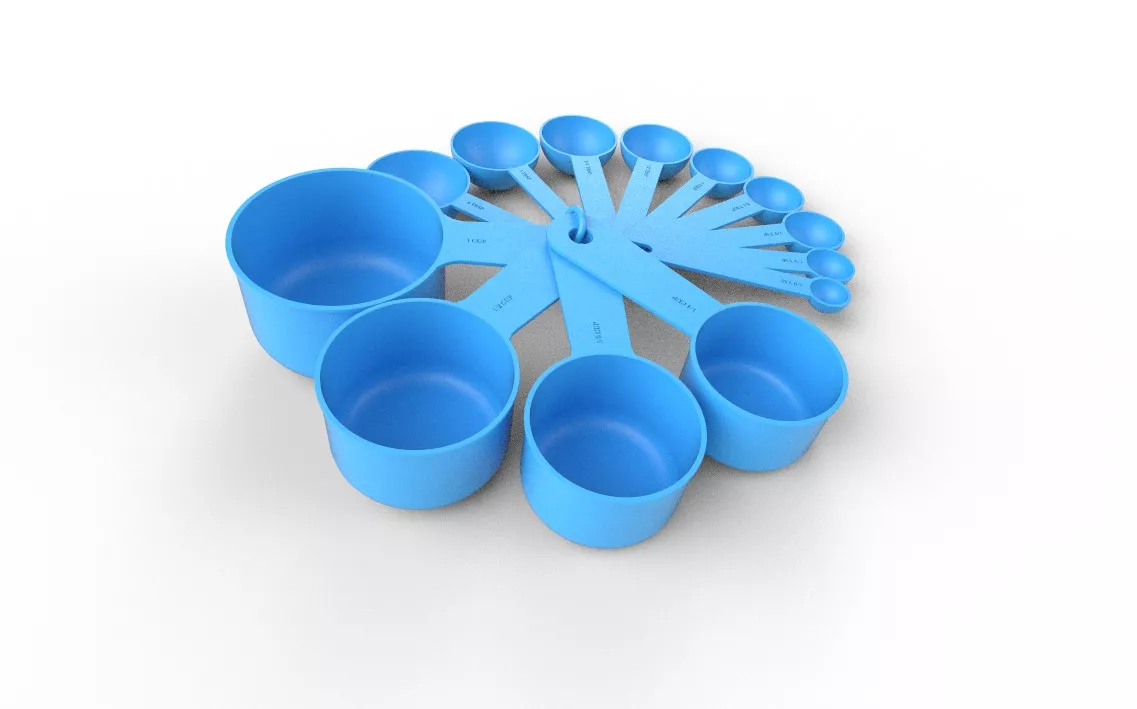 Measuring Cup-Spoon Set M02B Low-poly 3D model