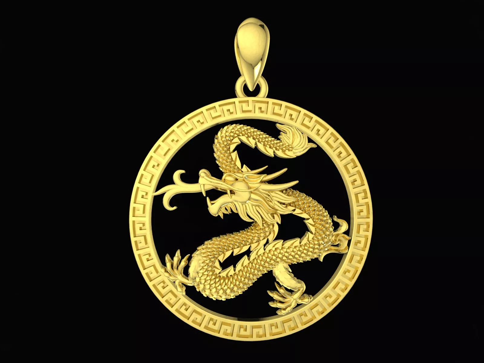 Chinese Dragon Pendant Jewelry 3D Model 310a 3D print model