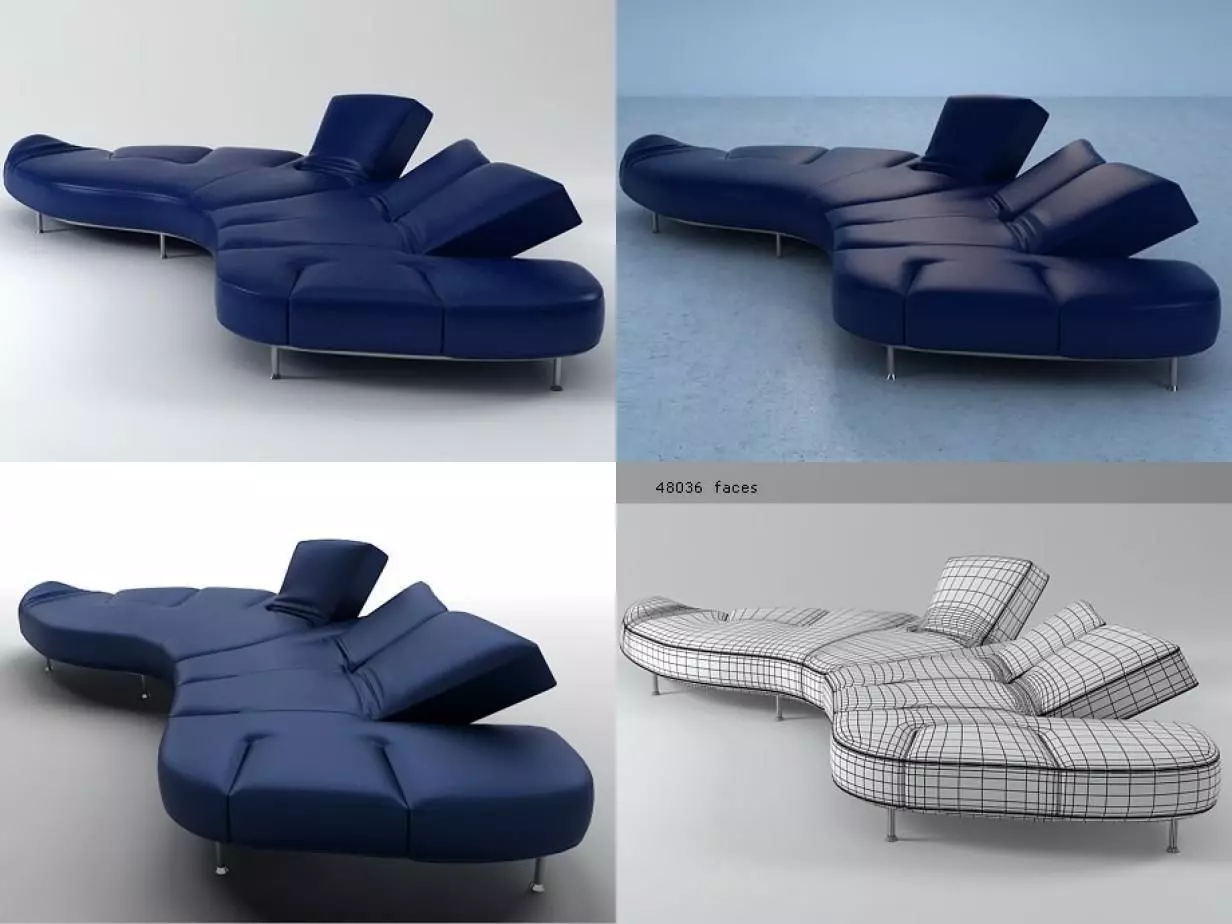 Flap four different sofas 3D model_0