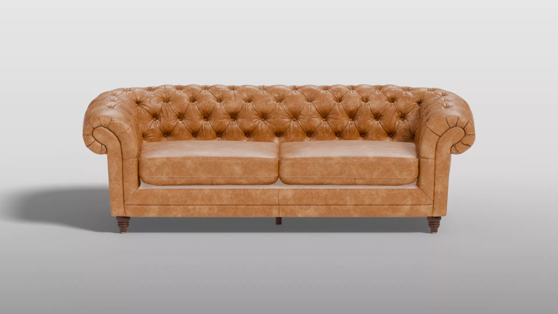 Contemporary Leather Chesterfield Sofa 3D model