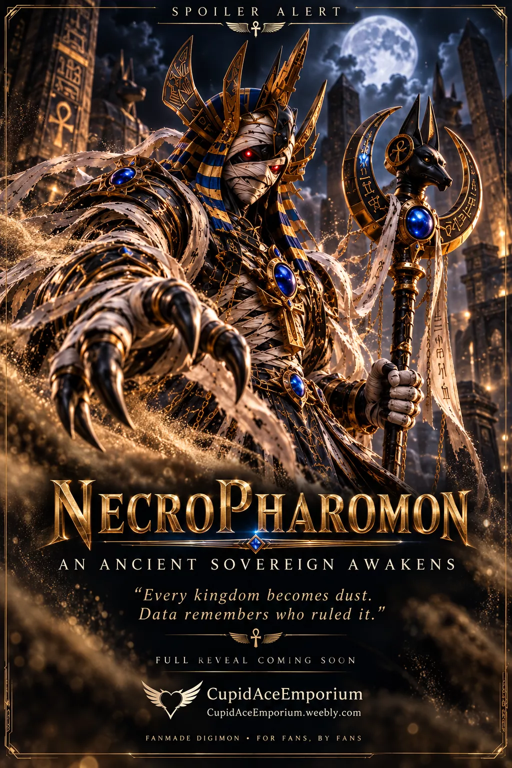 NecroPharomon Undead Pharaoh Digimon Fantasy STL PERSONAL USE 3D print model