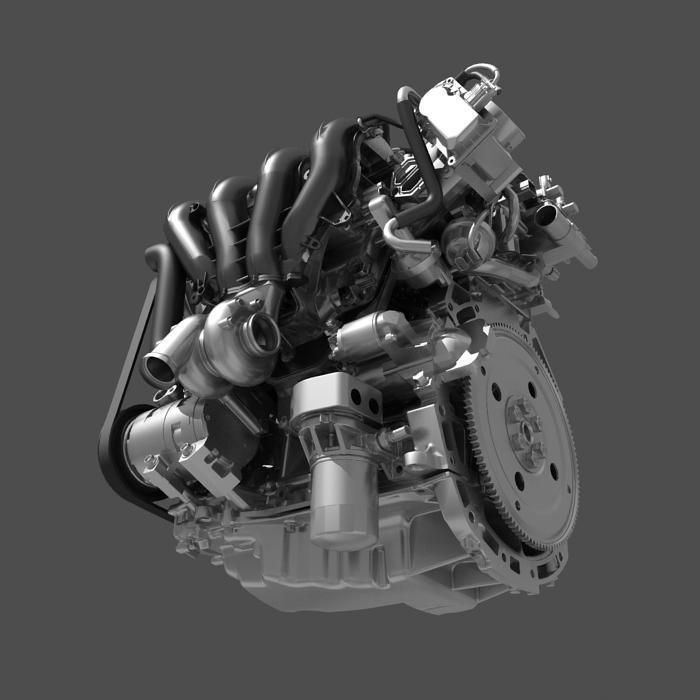 Car 4 Cylinder Engine Cutaway 3D model | CGTrader