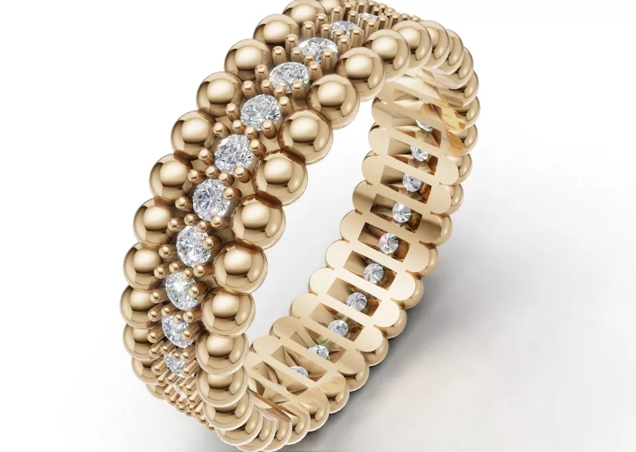 Round Diamond Eternity Ring 3d Model Free 3D print model