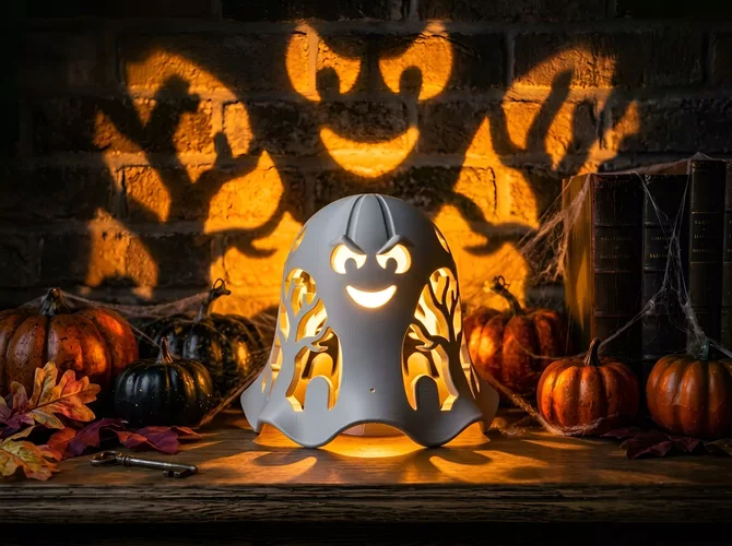 Halloween Ghost Lantern STL  Spooky LED Lamp Party Decor