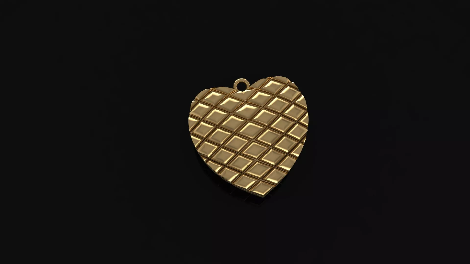 Heart Pendant Jewelry Model Geometric Diamond Pattern 3dm Free 3D print model