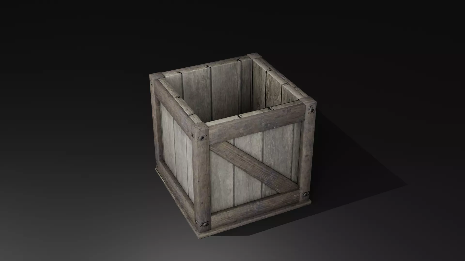 3D Wooden Crate Free low-poly 3D model