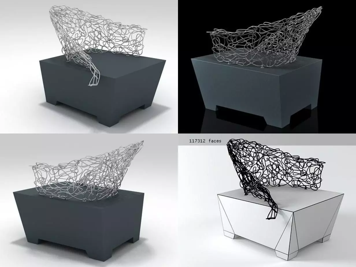 Sculpture On Socle Easy Chair SOSEC70 3D model_0