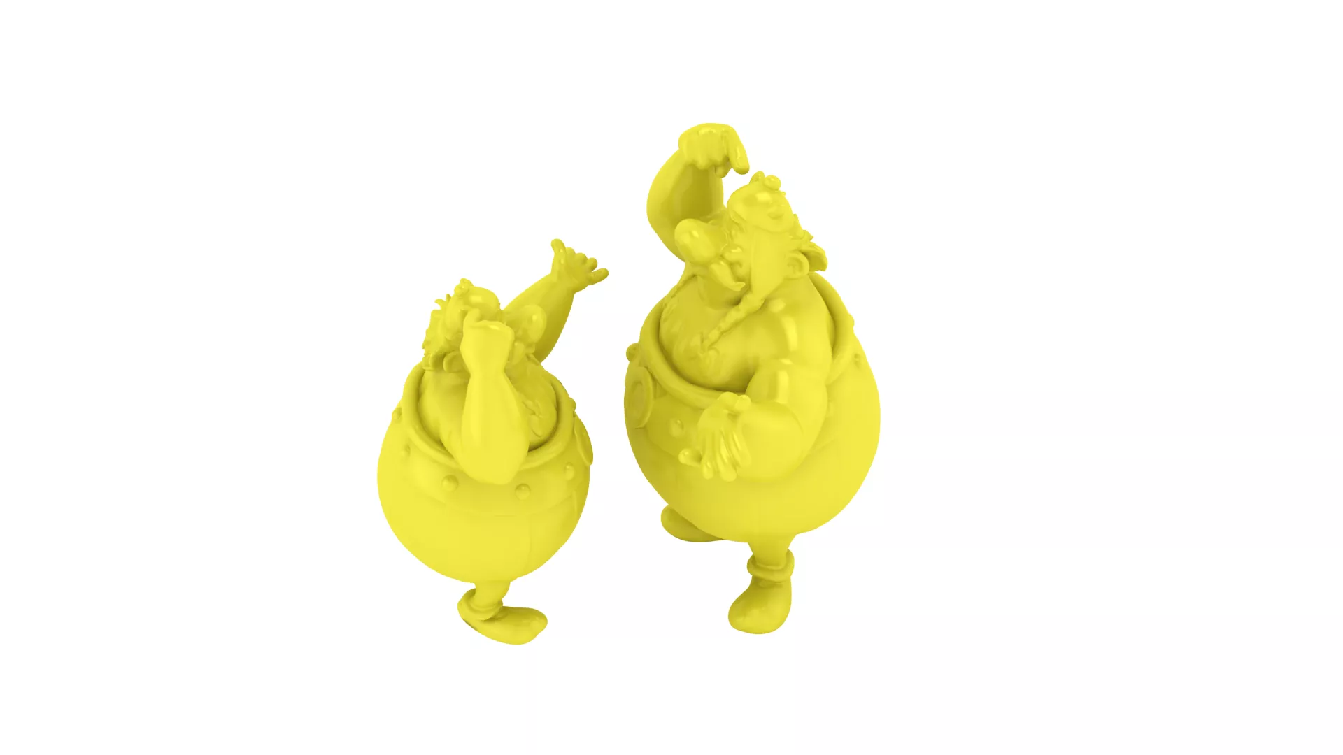 Comic Strongman Figurine Set 3D print model