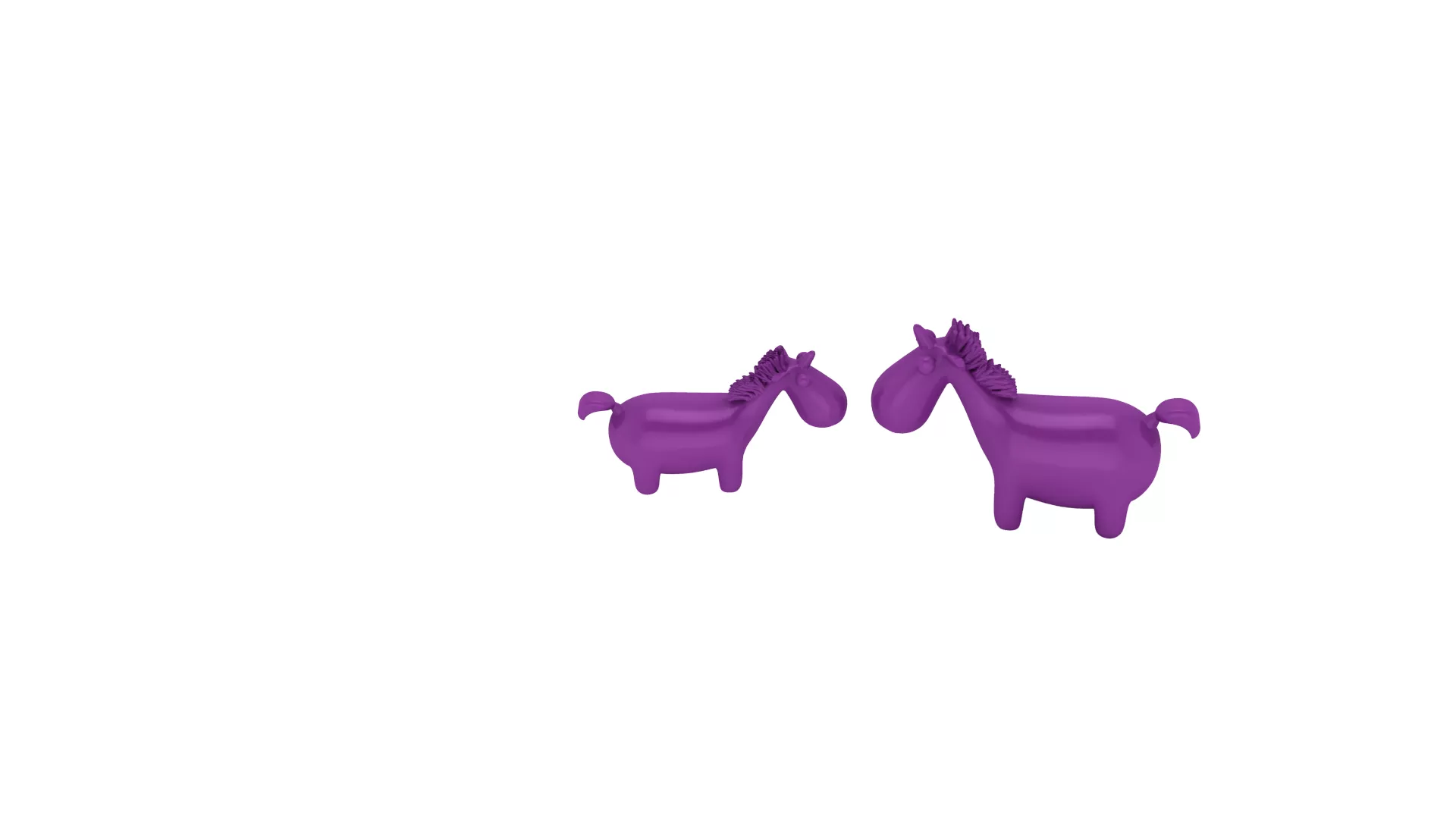 Cute Cartoon Horse Figurine Set 3D print model