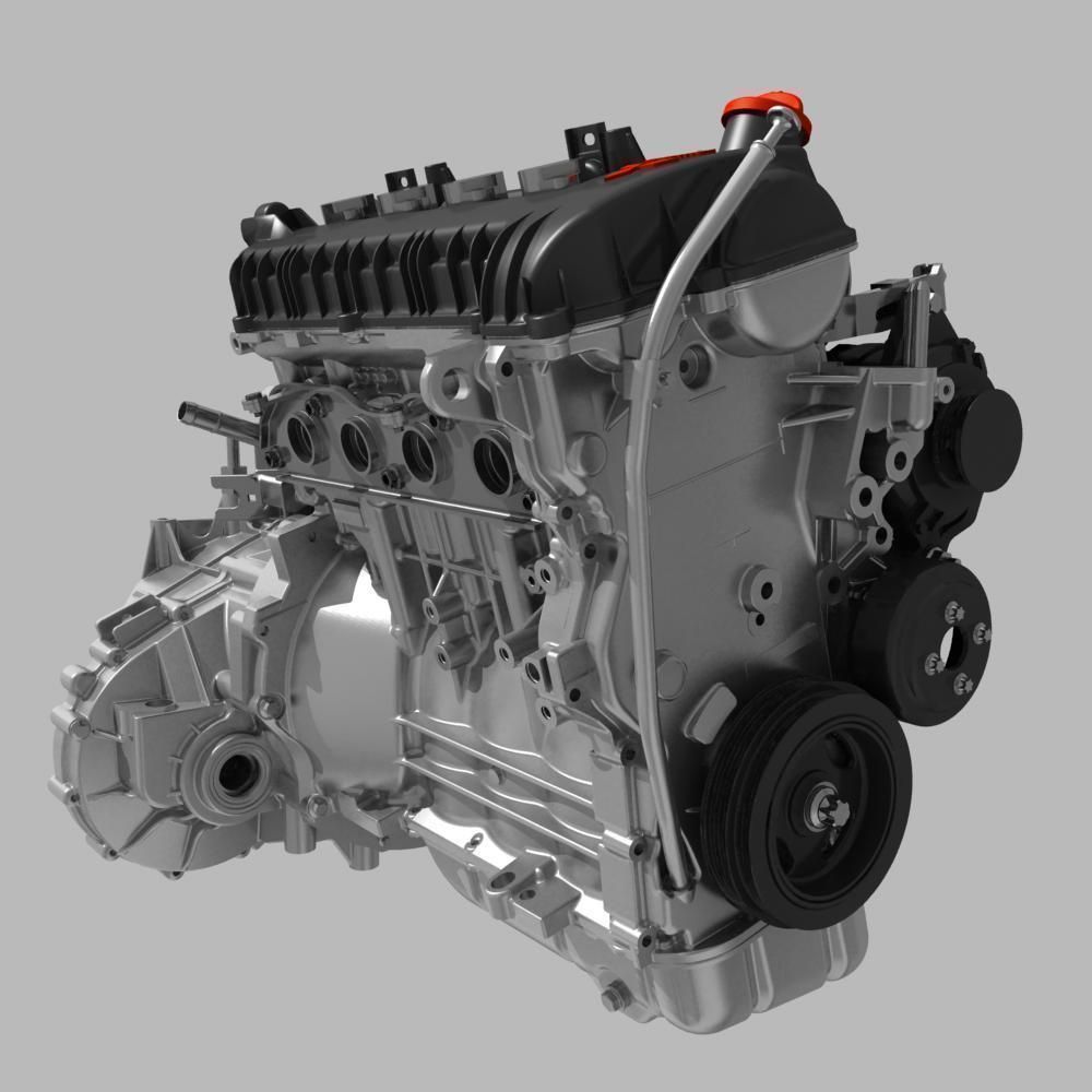 Engine with Transmission 3D model_9