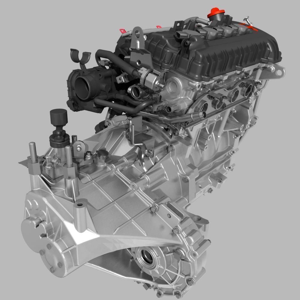 Engine with Transmission 3D model_20