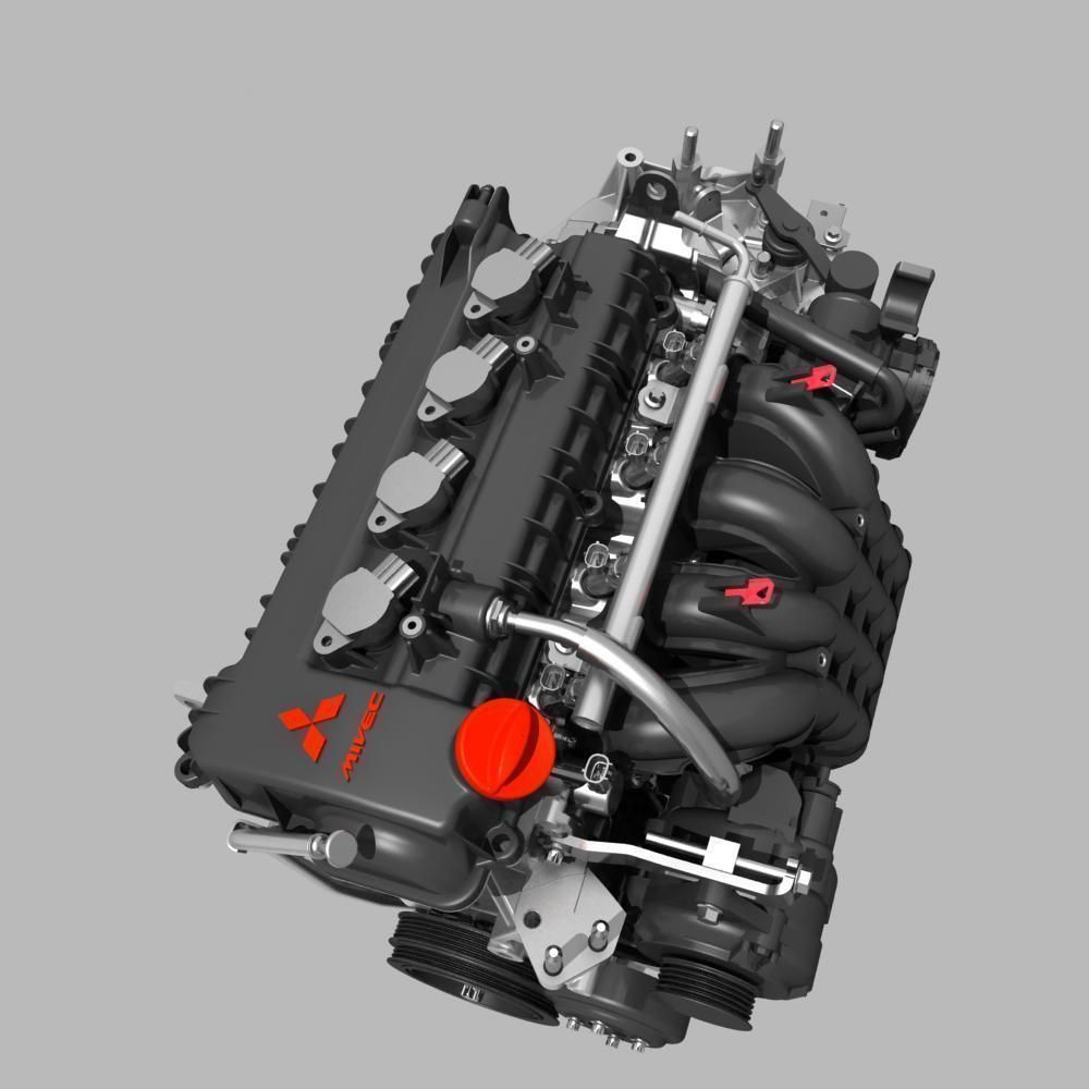 Engine with Transmission 3D model_7