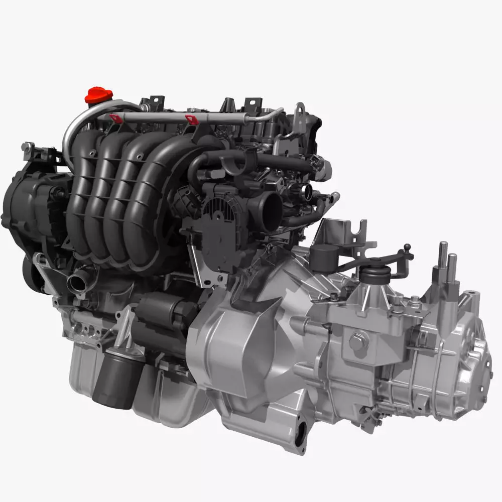 Engine with Transmission 3D model_0