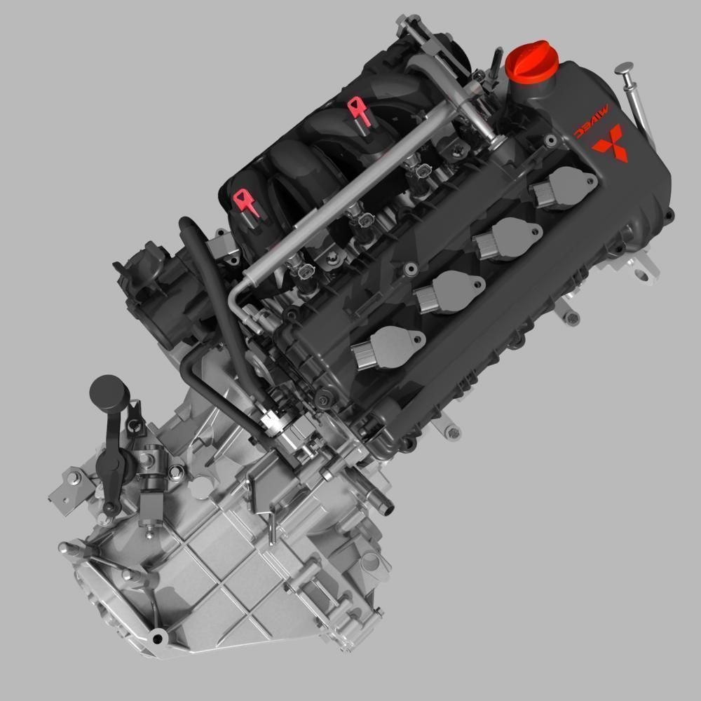 Engine with Transmission 3D model_13